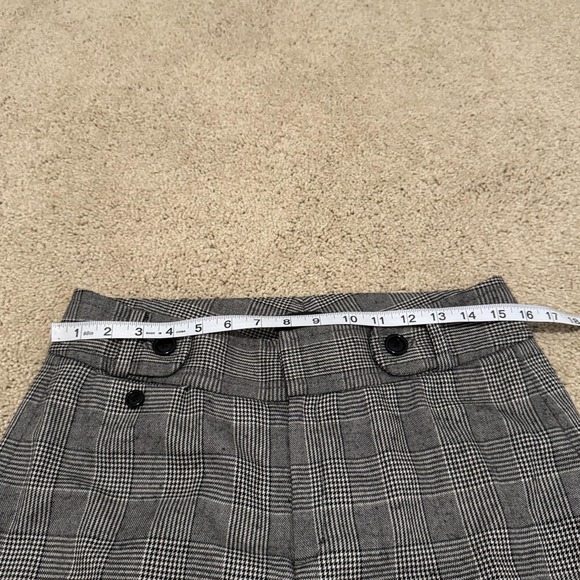 Banana Republic Pants Womens 8 Gray Glen Plaid Wool Stretch Flare Trouser - Picture 6 of 9